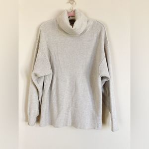 Free People Cream Oatmeal Ribbed Turtleneck Sweater Size Small